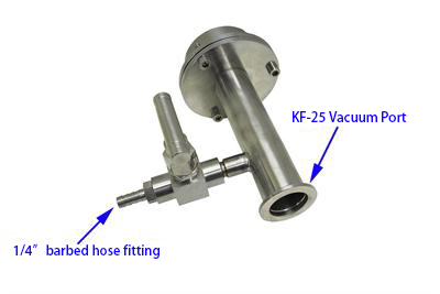 Right side flange with KF-25 port& 1/4