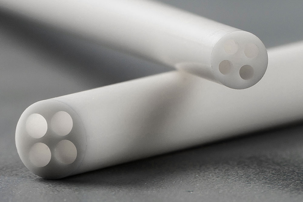 4 Holes Round Four Bore Tube, Alumina 99.8%, 1/4