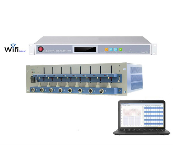 8 Channel Battery & Supercapacitor Analyzer (5 mA - 12A up to 5V) w/ Laptop Software & Control Unit - BST8-12