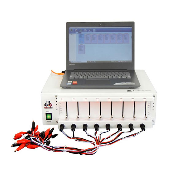 8 Channel Battery Analyzer (2-1000 mA, 5V) w/ Laptop & Software - BST8-1A