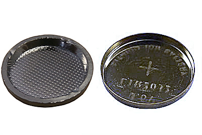 Platinum-Coated CR2032 Button Cell Cases (20d x 3.2mm) with O-ring, 1 pair - CR2032-CASE-Pt