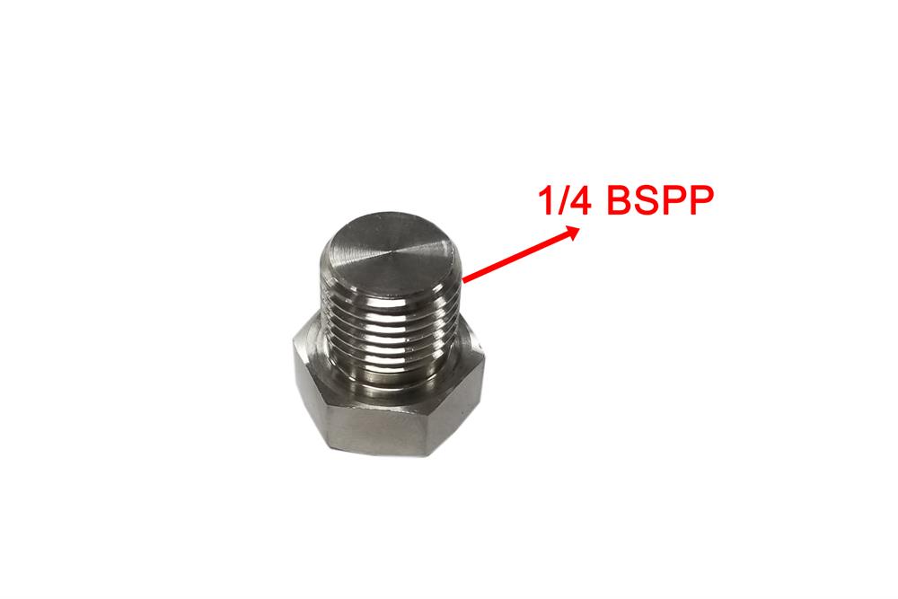 1/4 BSPP Male Hex head plug, EQ-TPE-EC