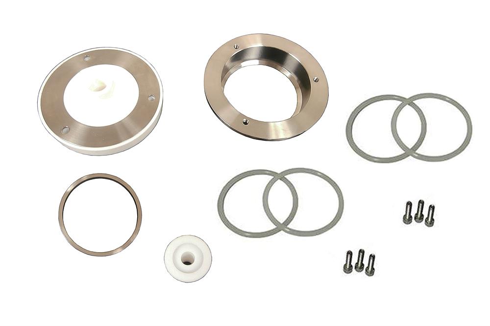 Polyfluortetraethylene (PTFE) Sealing Flange (One End) with KF-25 Port for 80mm dia. Processing Tube - EQ-FG-80PTFE-OE