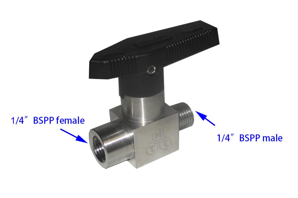 On-off valve with 1/4