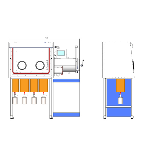 Hi Throughput Quenching Furnace (1350C Max.) With Glove-Box - GSL-1350X-4-VGB