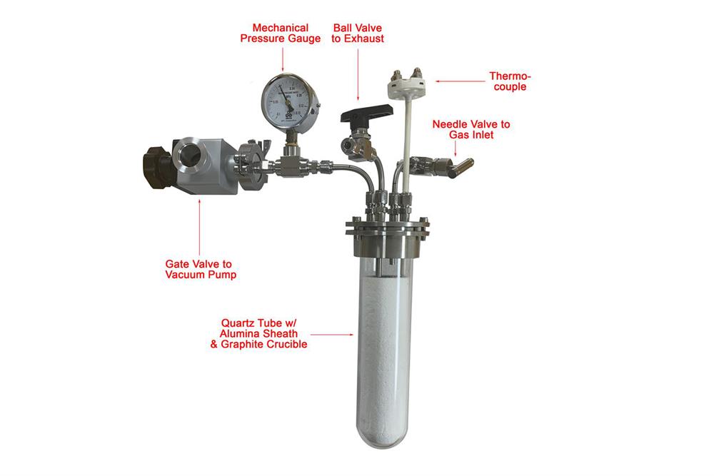 Induction Melting Quartz Assembly with Four 1/4