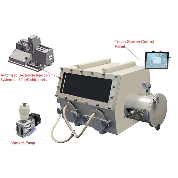 Automatic Electrolyte Injection under Vacuum Chamber for 32 Cylindrical Cells - MSK- 32-VGB