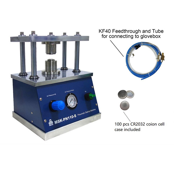 Fast Pneumatic Crimper for CR20XX Series Coin Cells, Cleanroom & Ar Glovebox Compatible - MSK-PN110-S