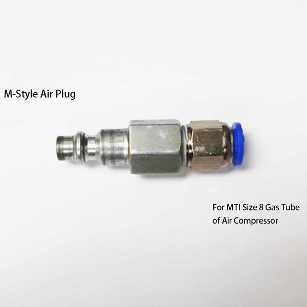 8mm Tube Size to M-Style Air Plug For connecting to Air Compressor - MTI-8MM-MStyle