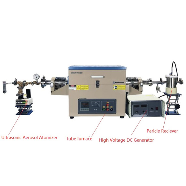2.4MHz Ultrasonic Spray Pyrolysis Furnace 1200C Max. for Synthesis Nanoparticles - OTF-1200X-PGEP