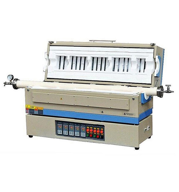 1500C Five Zone Split Tube Furnace with 84mm O.D Mullite Tube & Flanges - OTF-1500X-Z5