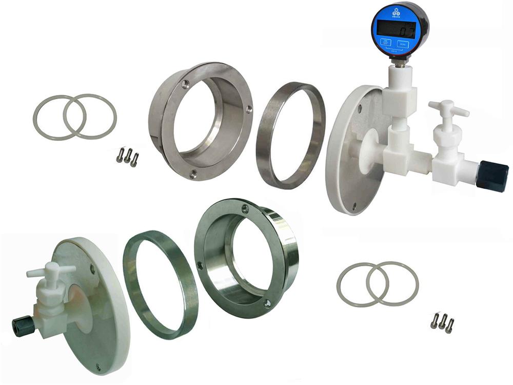 60 mm PTFE Sealing Flange with Digital Pressure Gauge, Valves & Fittings for Corrosive Environment. Tube - EQ-FL60-PTFE