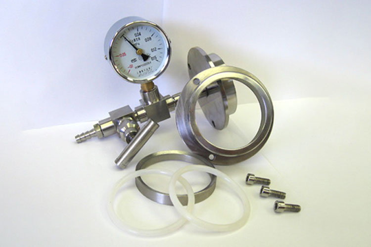 Vacuum Sealing Assembly for Single End 60mm dia.Tube with Vacuum Meter/ Valve - EQ-HFL-60